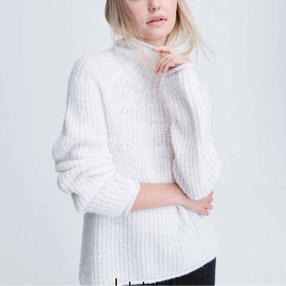 Rag & Bone Joseph Ivory Alpaca Blend Turtleneck Relaxed Fit Sweater Size XXS